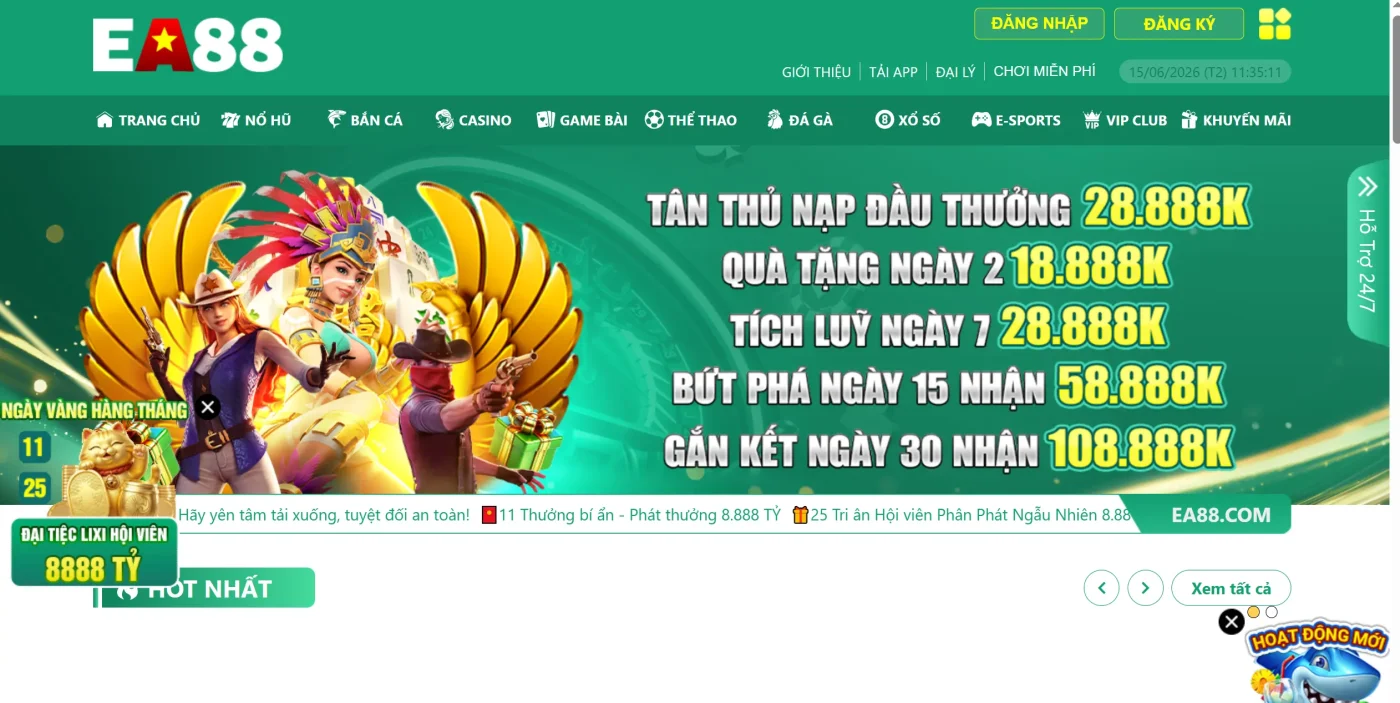 giao diện EA88 đẹp mắt