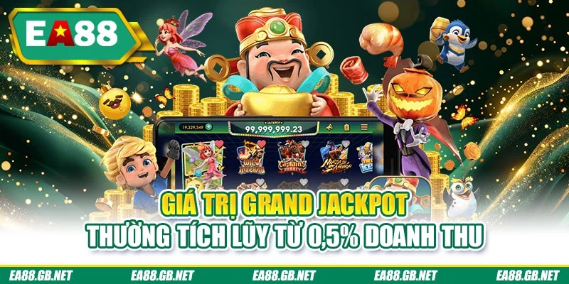 Giá trị Grand Jackpot thường tích lũy từ 0,5% doanh thu
